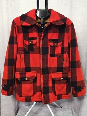 Vintage Woolrich Mackinaw Buffalo Plaid Wool Hunting Jacket